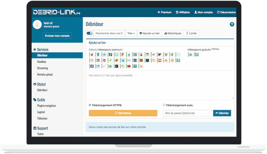 Debrid-Link Premium link generator and Seedbox